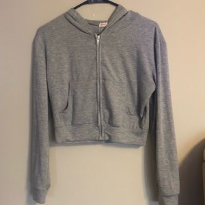 crop grey sweatshirt